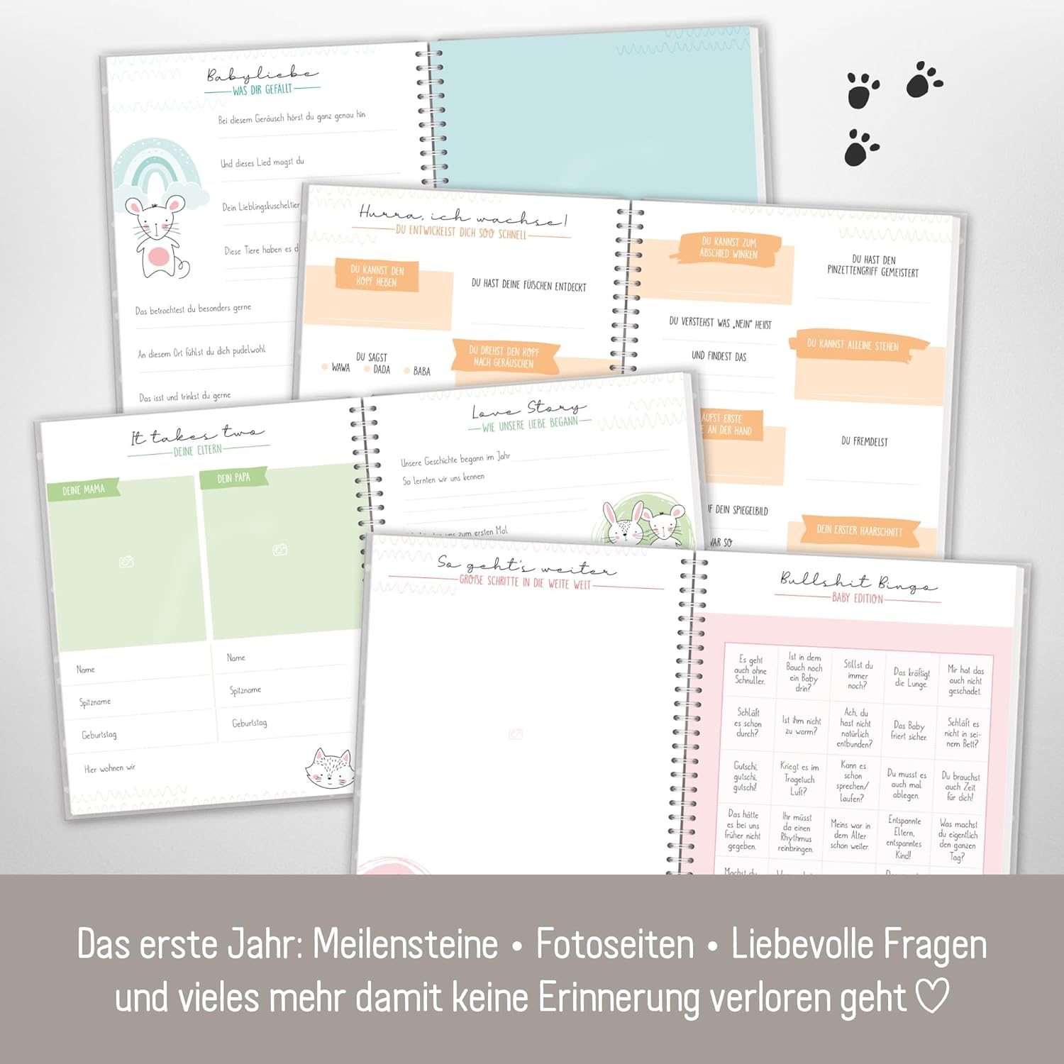 Häfft® Babyalbum 'Dotty Tiger' - Erinnerungsalbum für Schwangerschaft und erstes Jahr Häfft® Babyalbum 'Dotty Tiger' - Erinnerungsalbum für Schwangerschaft und erstes Jahr