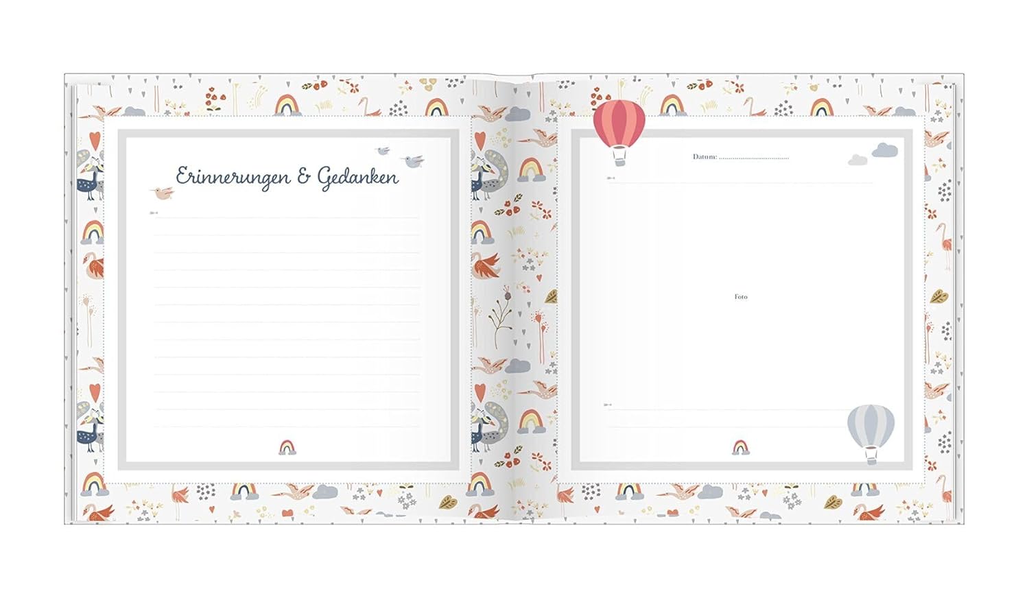 Genderneutrales Babyalbum für das 1. Lebensjahr mit Fensterausschnitt Genderneutrales Babyalbum für das 1. Lebensjahr mit Fensterausschnitt