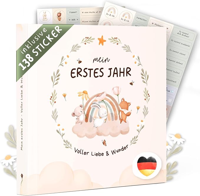Glücksnest Babyalbum „Mein erstes Jahr" mit 138 Stickern