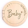 Mikito Babyparty-Gästebuch „Hey Baby" mit Holzeinband