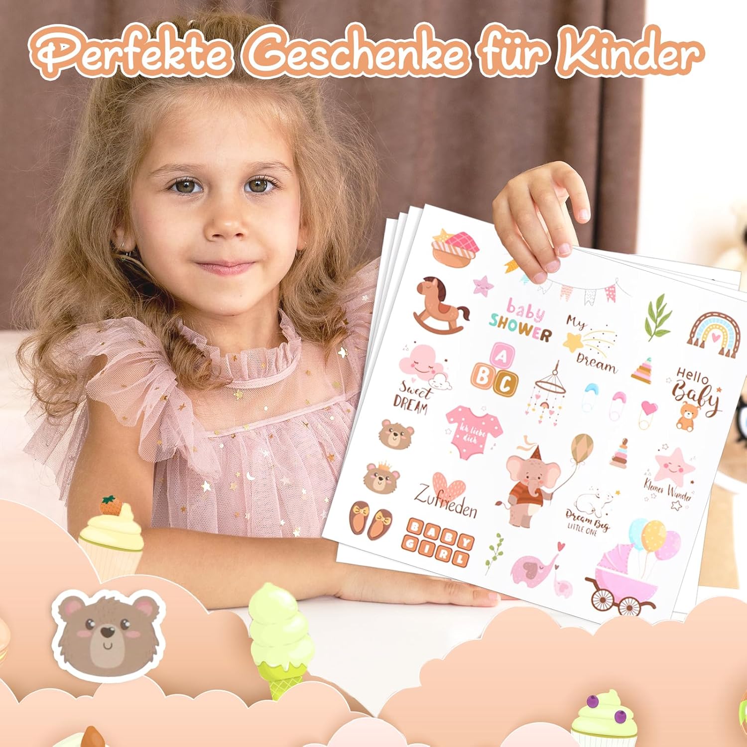 Fugoviin Kinder & Baby Fotoalbum Sticker - 220 Motive auf 8 Bögen Fugoviin Kinder & Baby Fotoalbum Sticker - 220 Motive auf 8 Bögen
