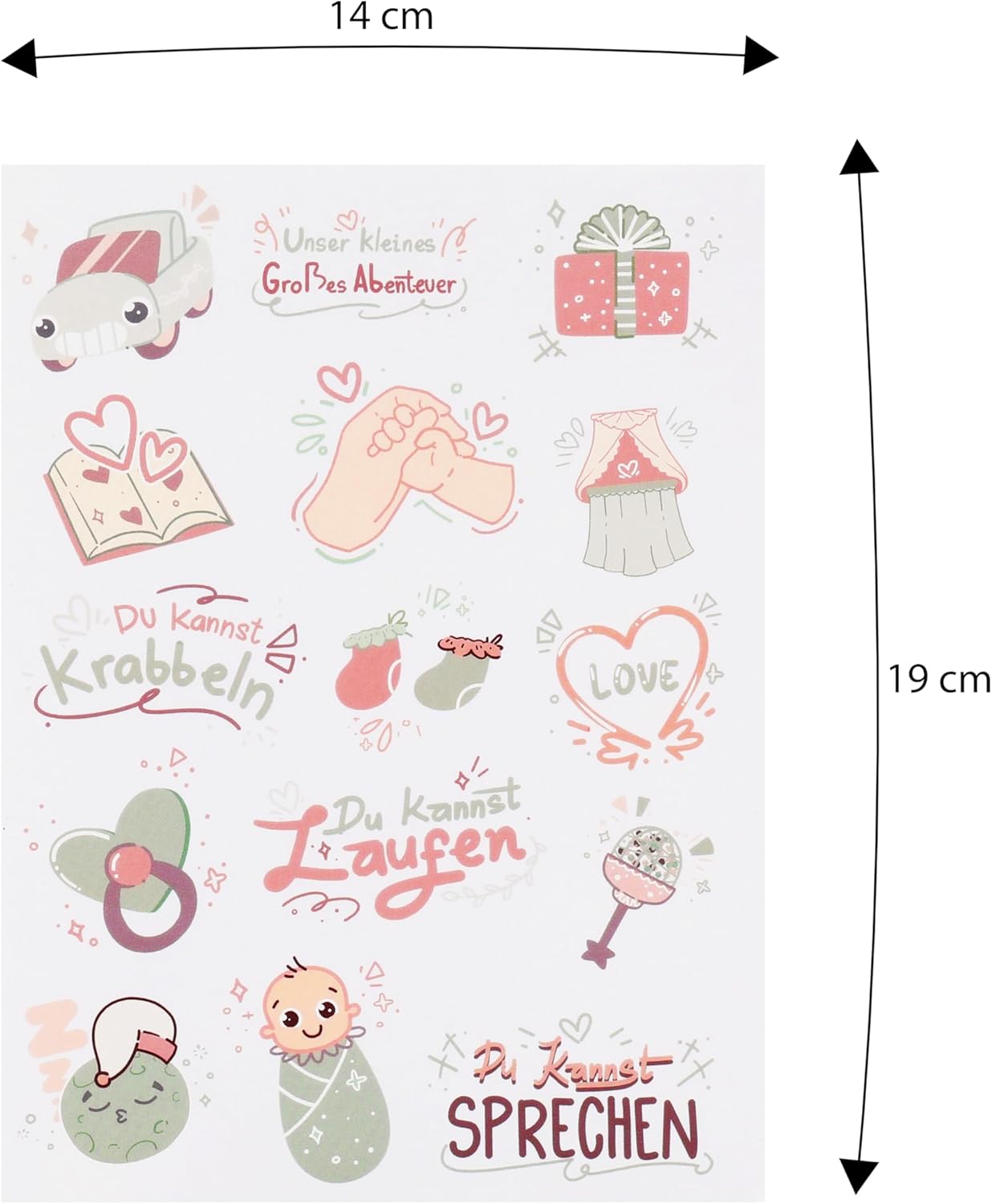 CraftWerk Baby Sticker Set – 165 Deko Aufkleber für unvergessliche Momente CraftWerk Baby Sticker Set – 165 Deko Aufkleber für unvergessliche Momente