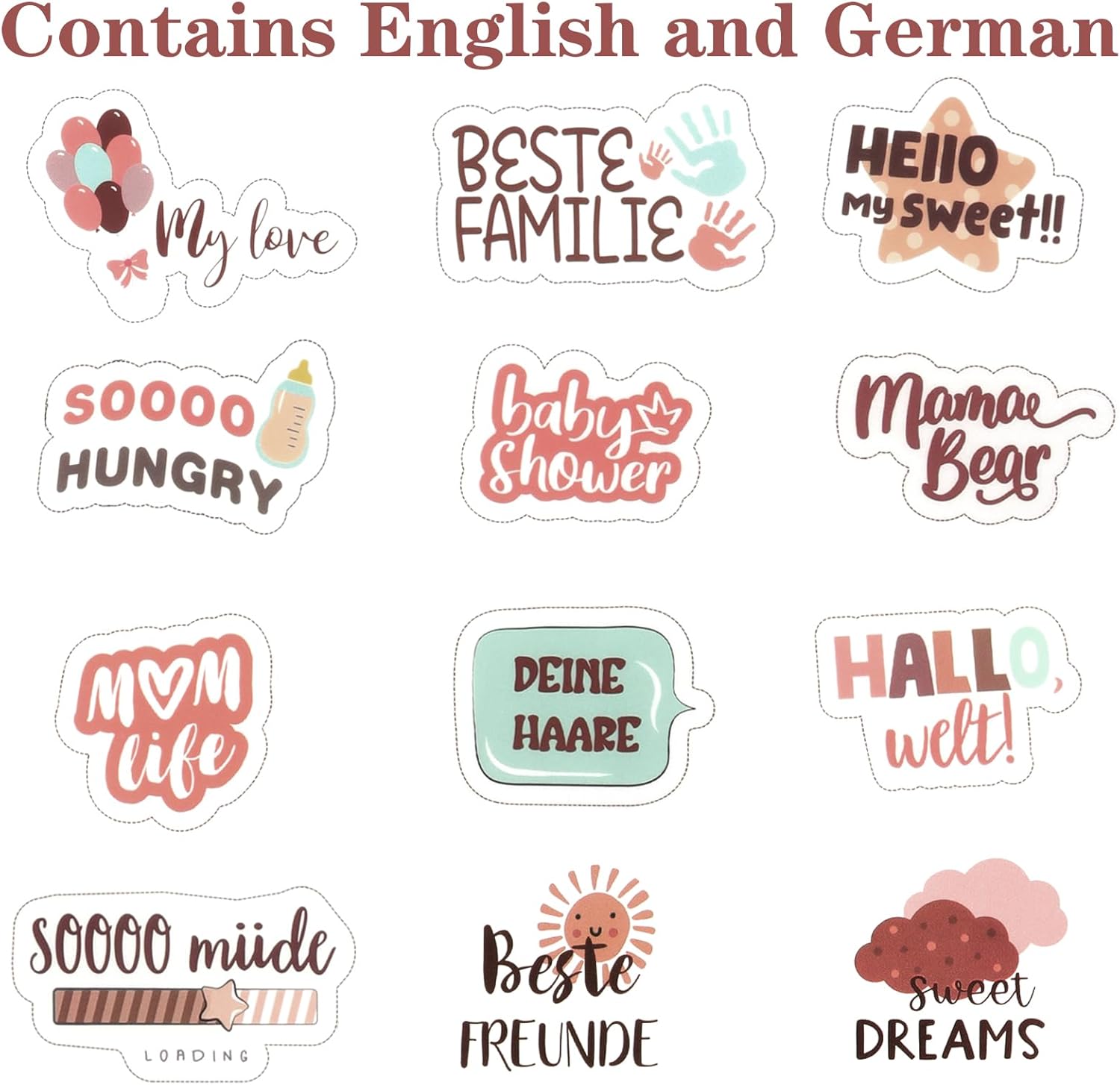 GROFIS Sticker Babyalbum Set - 316 Motive für Scrapbooking und DIY GROFIS Sticker Babyalbum Set - 316 Motive für Scrapbooking und DIY