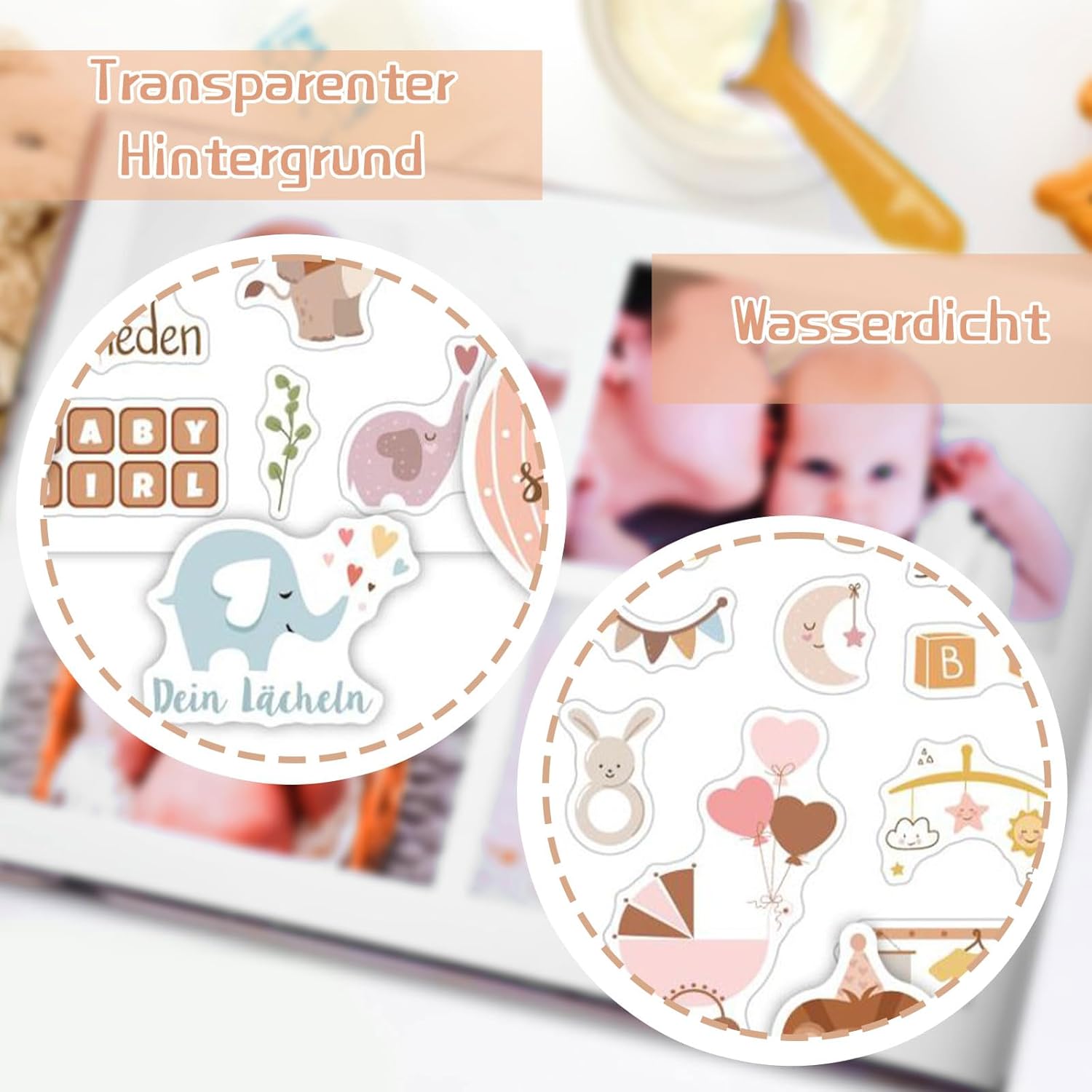 Yeomju Baby Fotoalbum Sticker, 8 Stück 220 Sticker für DIY und Scrapbook Yeomju Baby Fotoalbum Sticker, 8 Stück 220 Sticker für DIY und Scrapbook