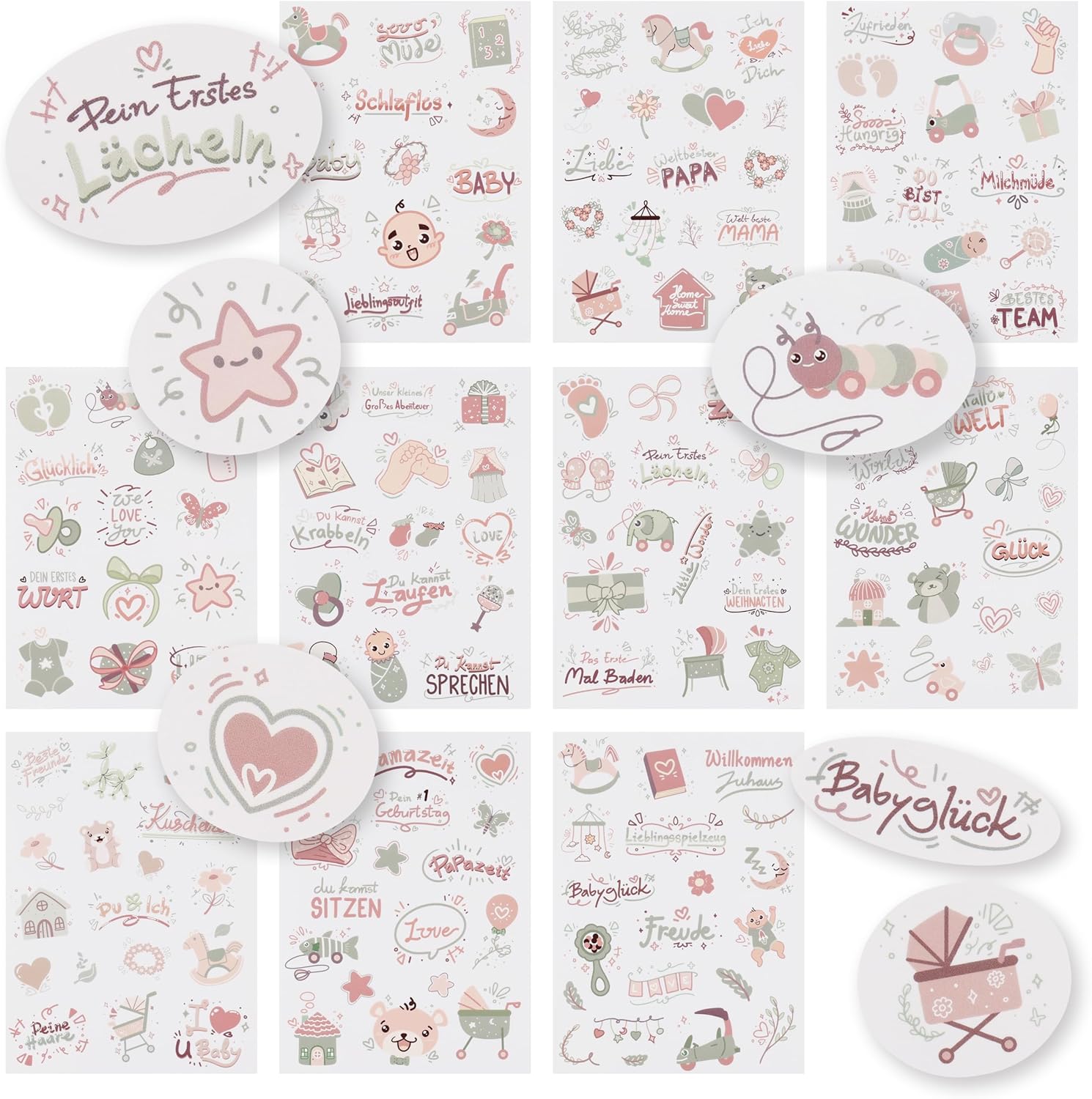 CraftWerk Baby Sticker Set – 165 Deko Aufkleber für unvergessliche Momente CraftWerk Baby Sticker Set – 165 Deko Aufkleber für unvergessliche Momente