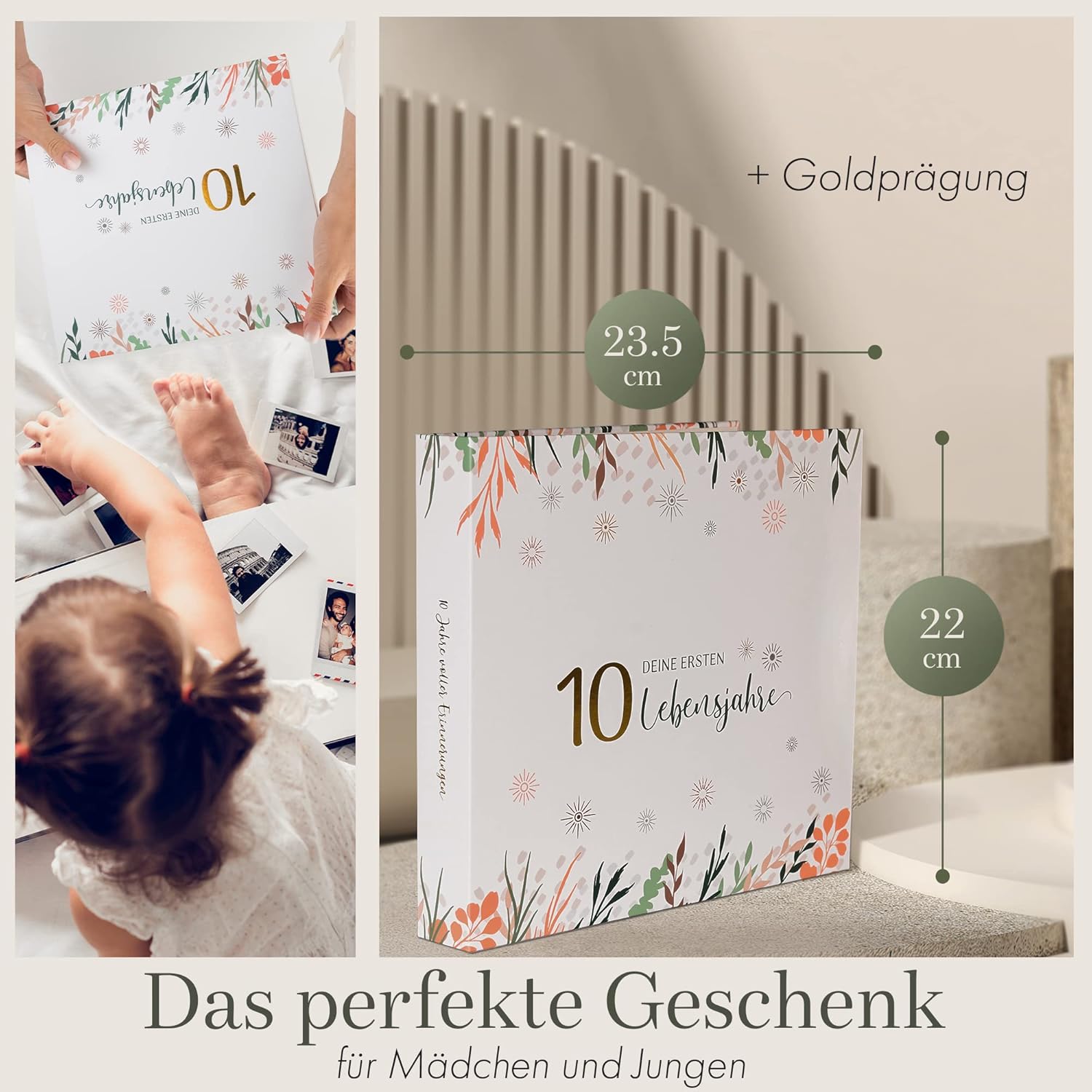 Hardcover Baby-Erinnerungsalbum - Deine ersten 10 Jahre