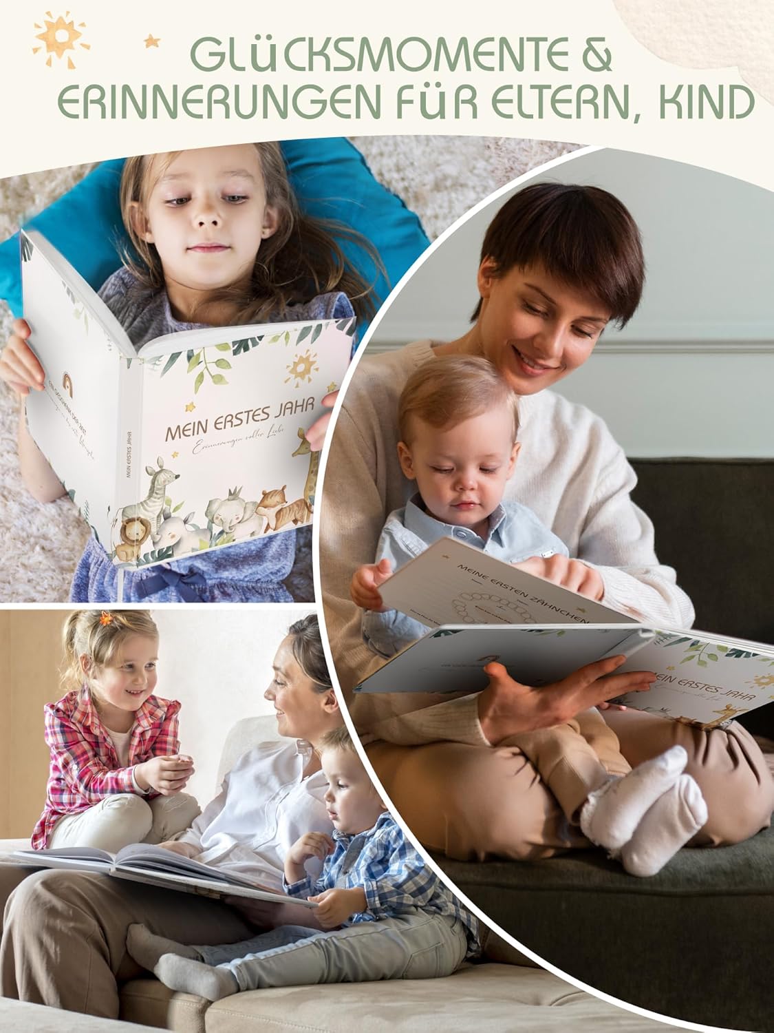 Premium 'Mein erstes Jahr' Babyalbum - Ideales Geburtsgeschenk