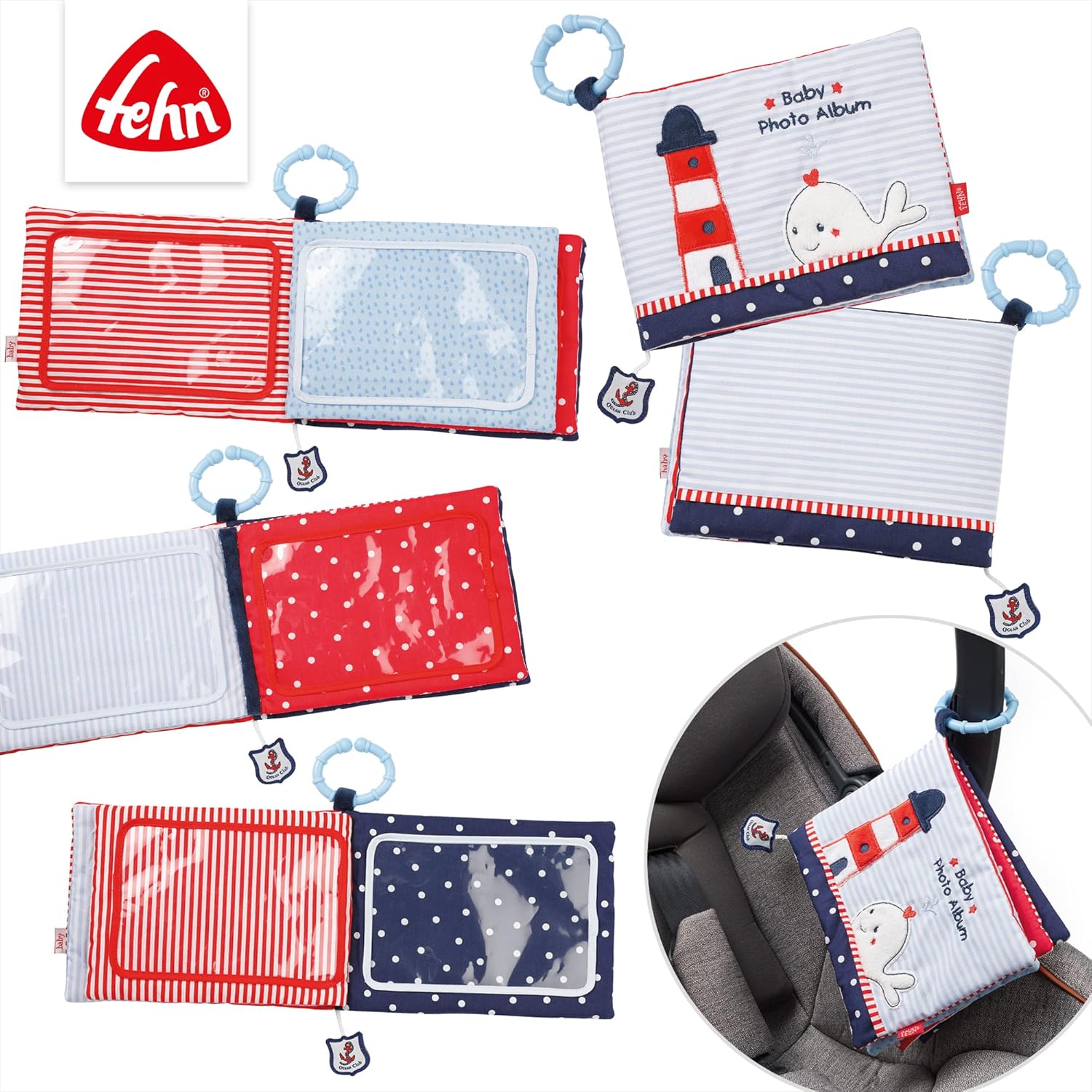 Fehn Fotoalbum Ocean Club: Stoff-Fotobuch für Babys