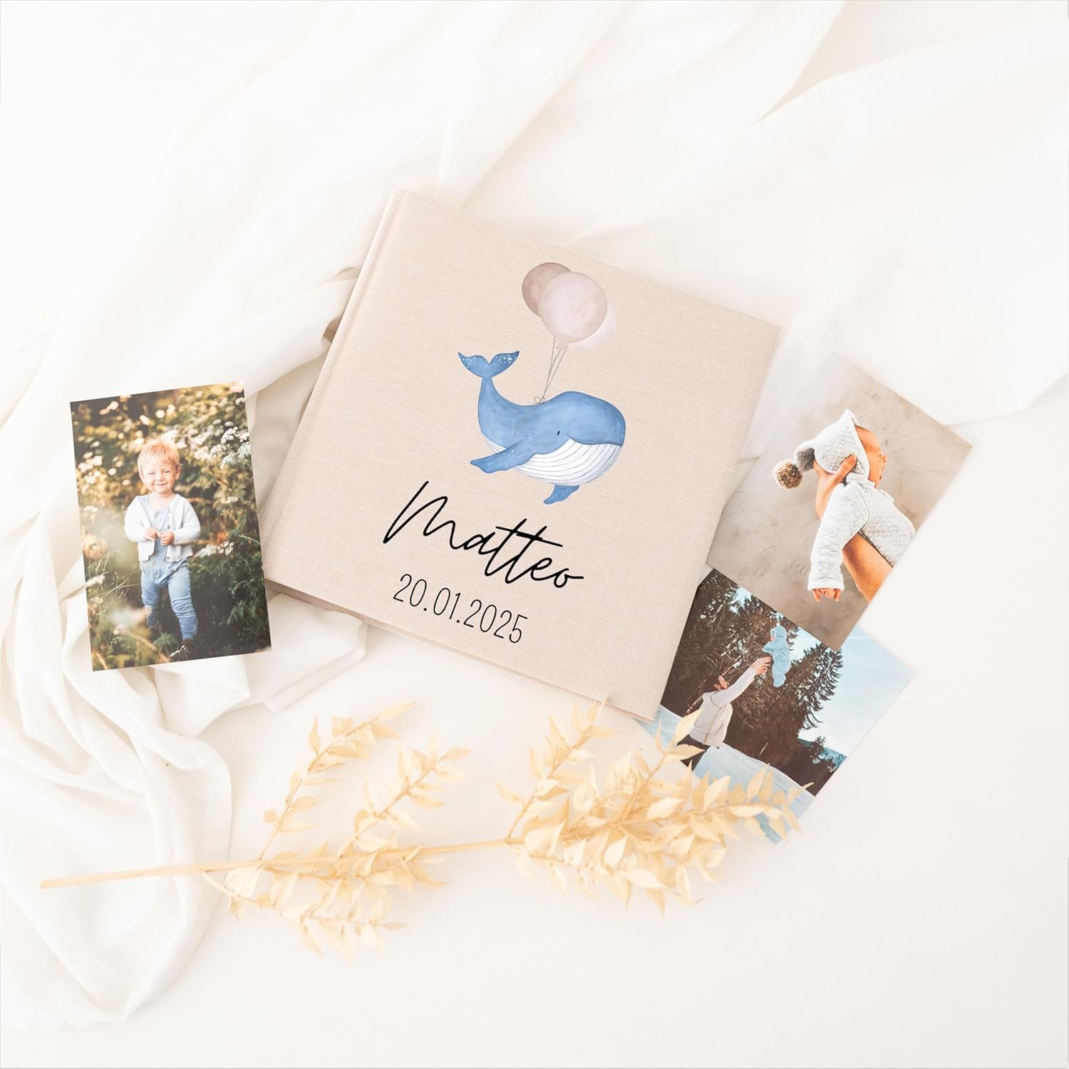 Personalisiertes wunderwunsch Fotoalbum Einschulung mit Wal Motiv