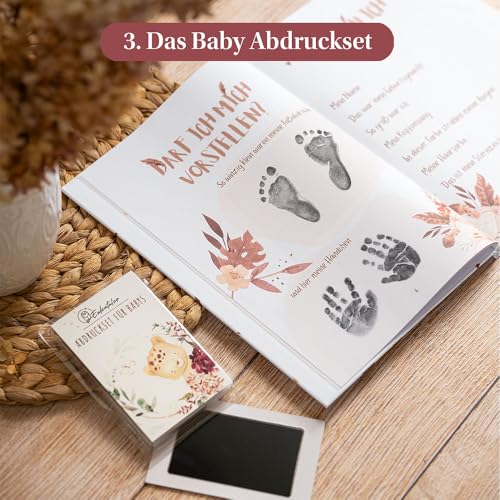 Eulentaler Sparset Rot – Babytagebuch, Meilensteinkarten & Abdruckset