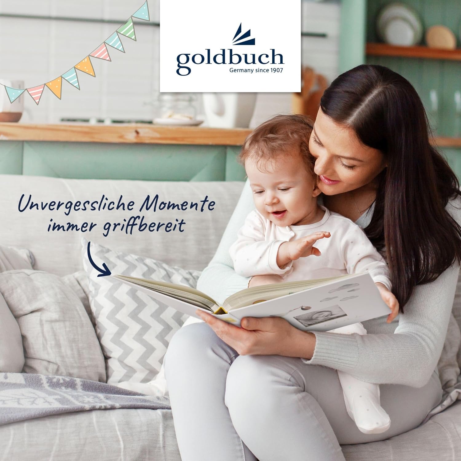 Goldbuch Babyalbum 'Hurra - Du bist da!', Kunstdruckeinband, 62 Seiten Goldbuch Babyalbum 'Hurra - Du bist da!', Kunstdruckeinband, 62 Seiten