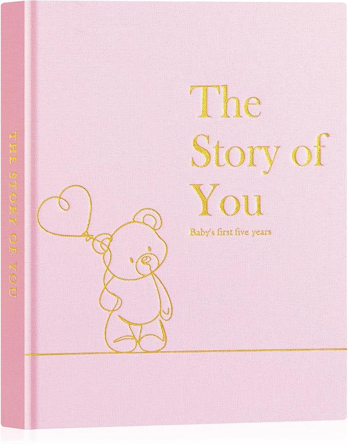 Lanpn „The Story of You" Babytagebuch (5 Jahre) – Leinen Rosa