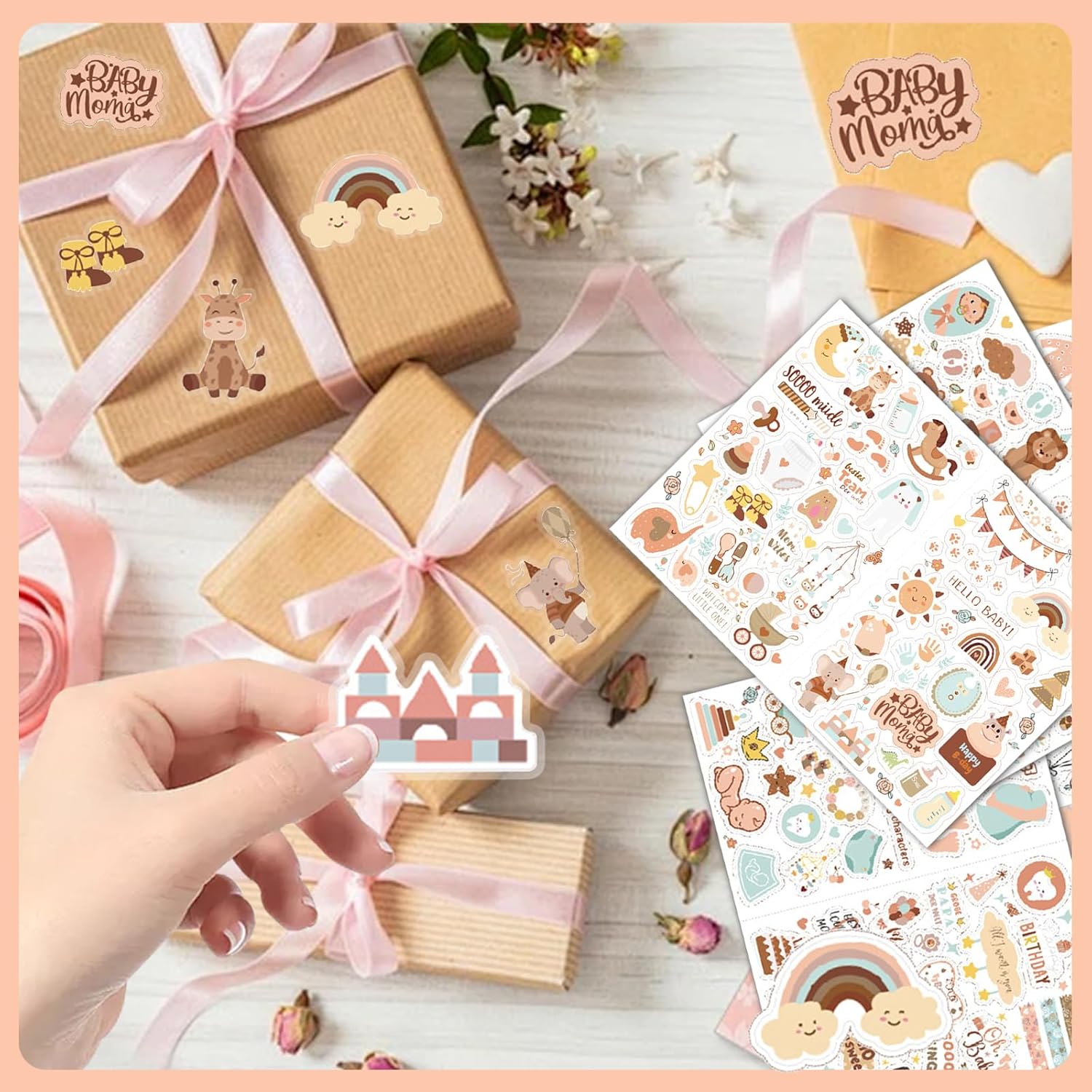 Altdeovk Babyalbum Sticker Set, 204 Stücke A4, Baby Scrapbooking Aufkleber Altdeovk Babyalbum Sticker Set, 204 Stücke A4, Baby Scrapbooking Aufkleber