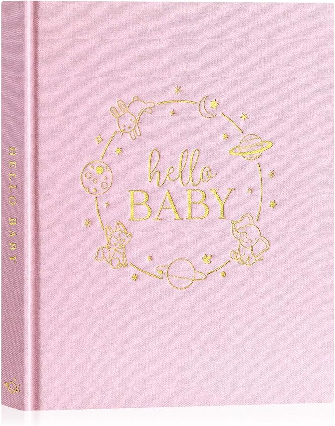 Lanpn Hello Baby Babytagebuch (5 Jahre), Leinen-Hardcover Rosa