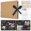 Aolso DIY-Fotoalbum Gelb – 30 schwarze Seiten, Scrapbook-Set