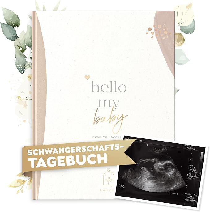 TWIVEE Schwangerschaftstagebuch „hello my baby" mit Meilensteinkarten
