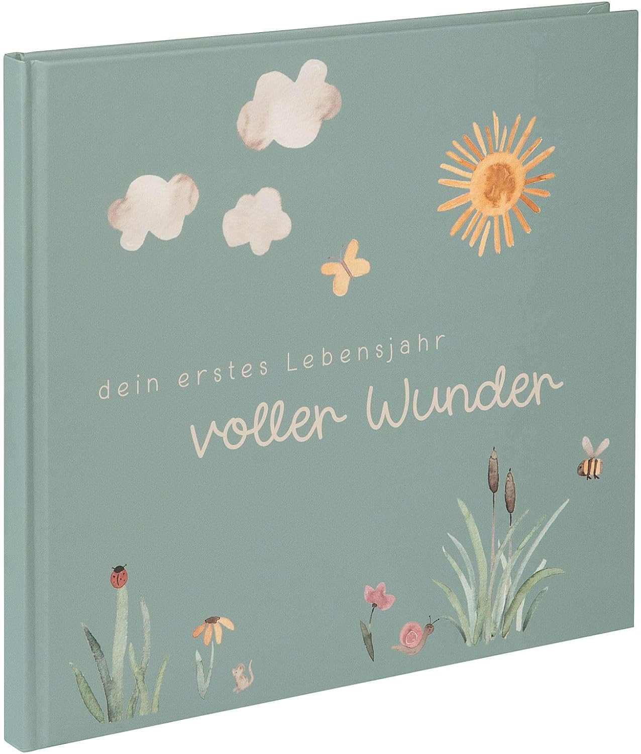 Goldbuch Babytagebuch Voller Wunder Wiese Salbeigrün mit 100 illustrierten Seiten