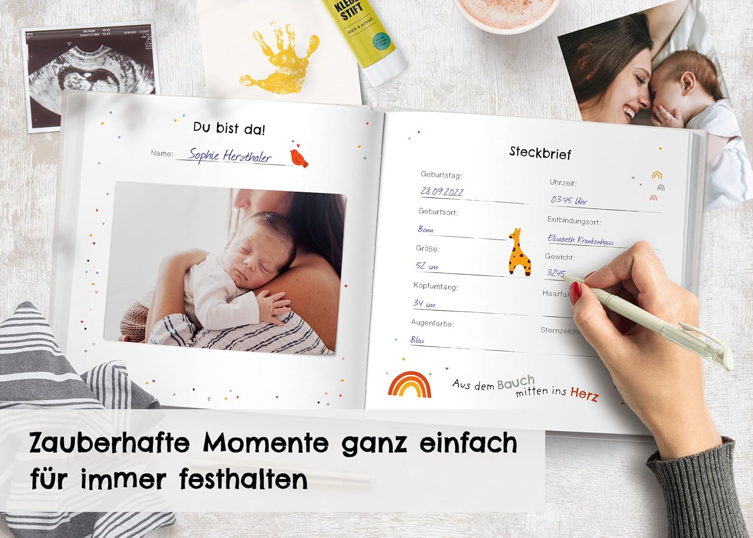 Babyalbum Mein erstes Jahr - Unvergessliche Momente & Geschenk zur Geburt