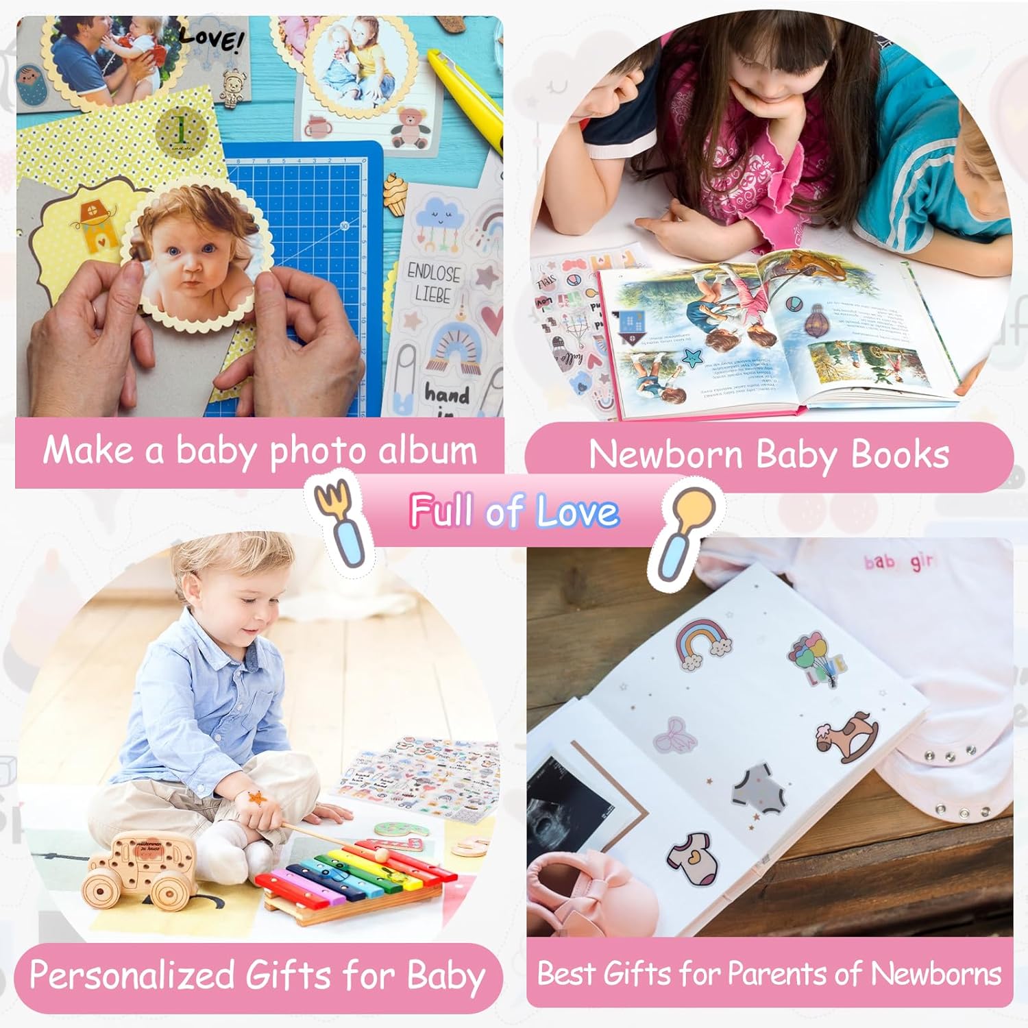 Baby Sticker-Set mit 424 Motiven, Ideal für Fotoalben und Geschenke Baby Sticker-Set mit 424 Motiven, Ideal für Fotoalben und Geschenke