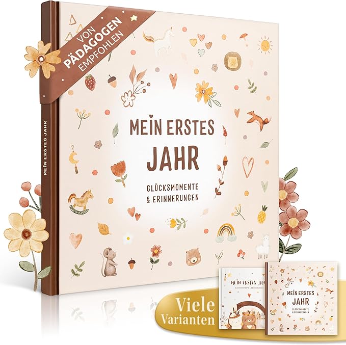 Eulentaler Babytagebuch „Mein erstes Jahr" – 21×21 cm, geschlechtsneutral