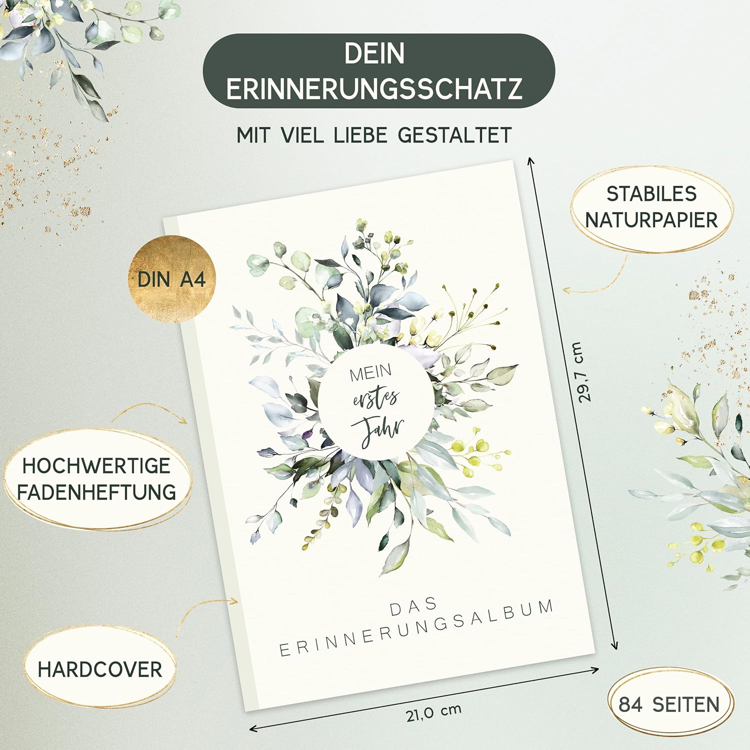 HIMMEL.HERZ.PAPIER® Mein erstes Jahr Babyalbum - Erinnerungsbuch und Baby Tagebuch HIMMEL.HERZ.PAPIER® Mein erstes Jahr Babyalbum - Erinnerungsbuch und Baby Tagebuch