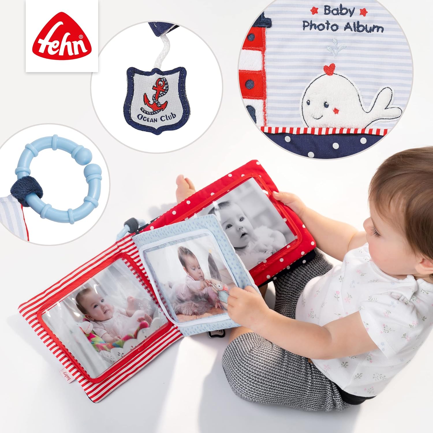 Fehn Fotoalbum Ocean Club: Stoff-Fotobuch für Babys