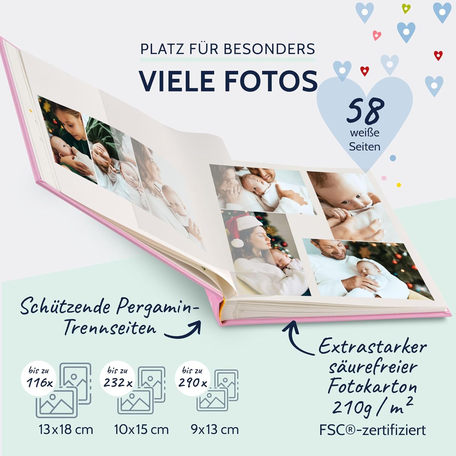goldbuch Babyalbum 'Kleine Prinzessin' - 30x31cm, 58 Blankoseiten & 4 Illustrierte Seiten