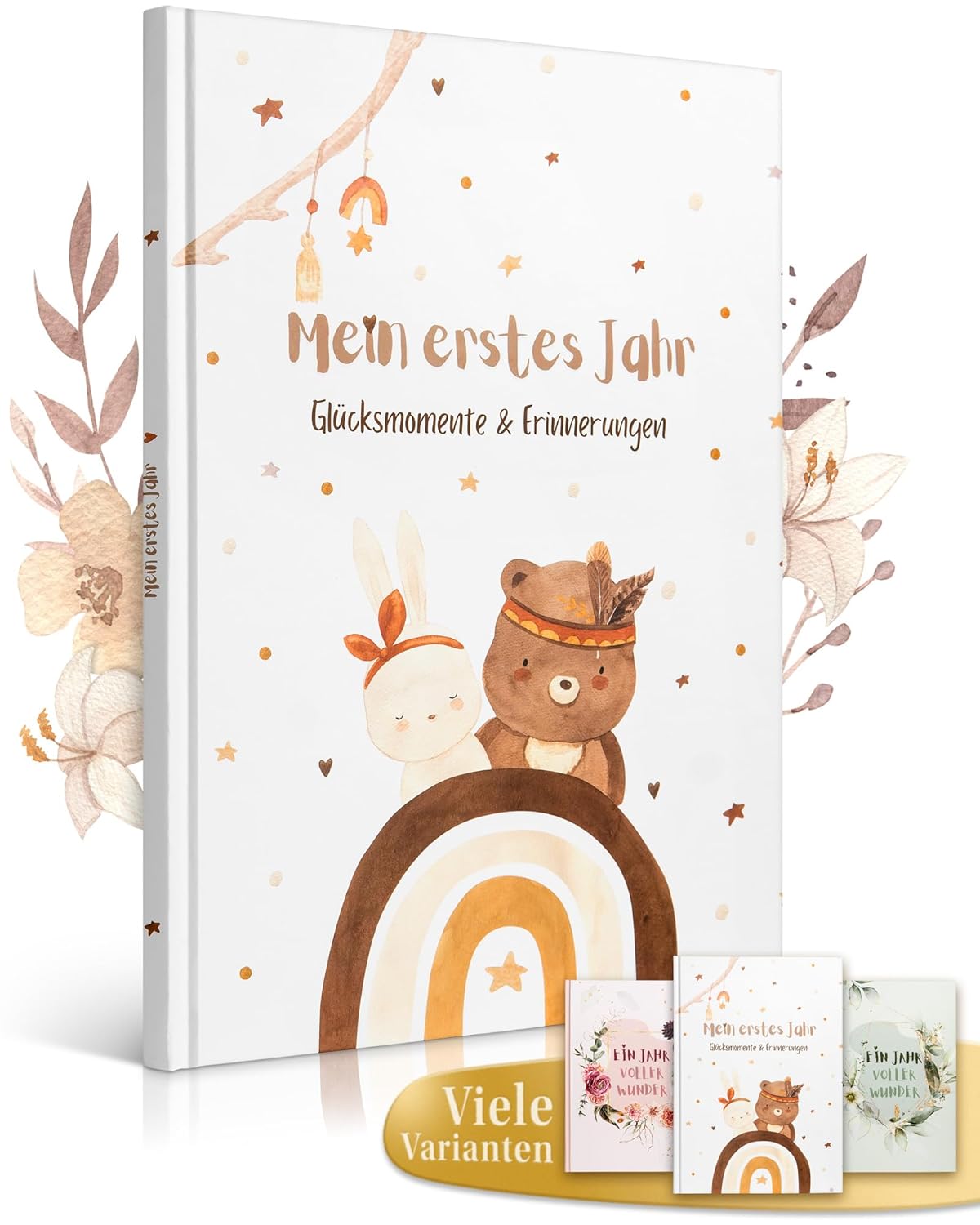EULENTALER® Babytagebuch Boho: Erinnerungsschatz für das erste Jahr