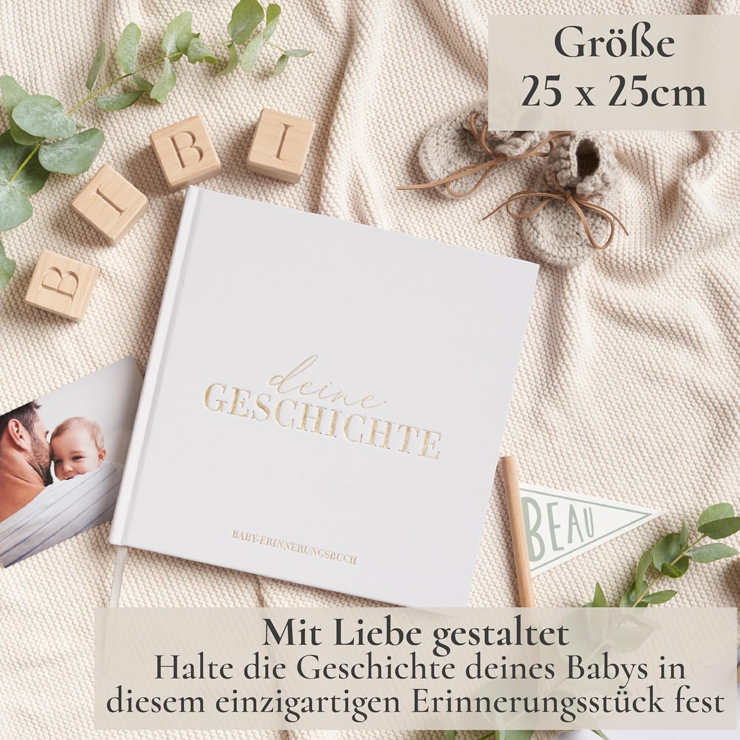 Erinnerungsbuch & Fotoalbum für Babys | 132 Seiten | 10x15 cm, 13x18 cm Fotos