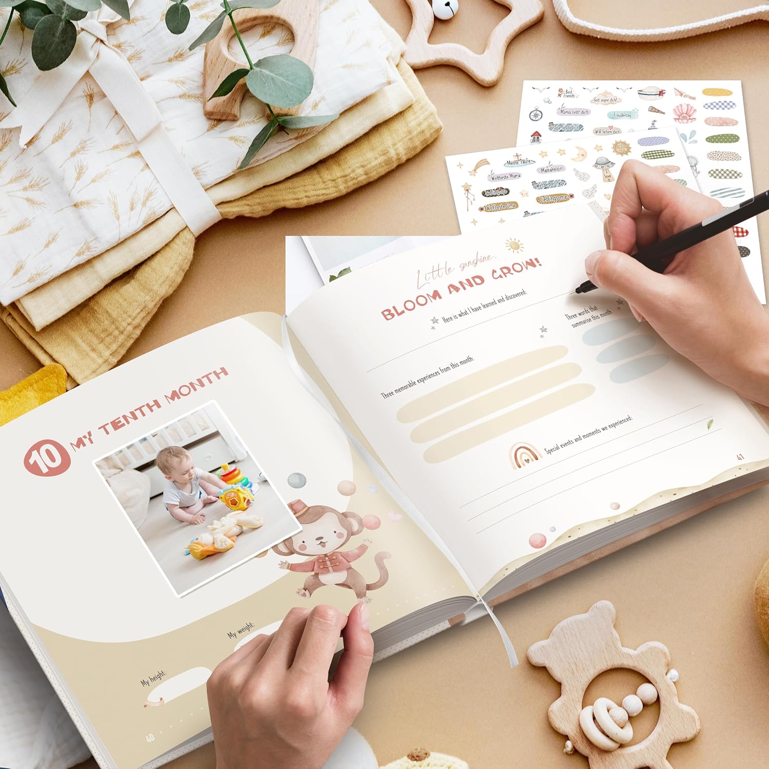 Hyggartn Mein Erstes Jahr Babyalbum - Personalisierte Geschenke für Babys