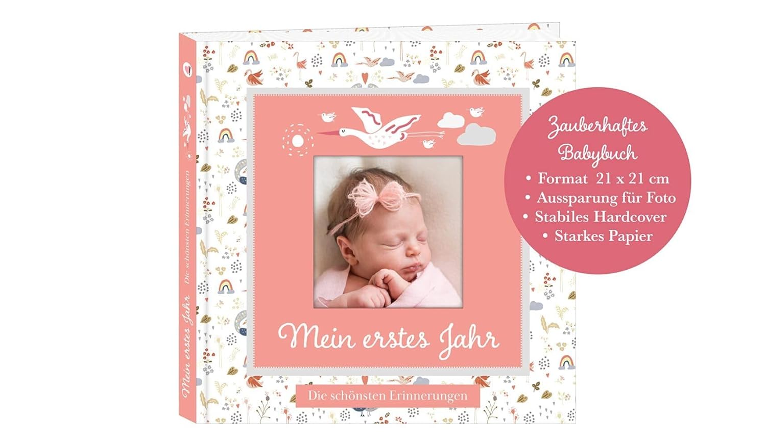 Erinnerungsreiches Babyalbum für Mädchen - Erstes Lebensjahr