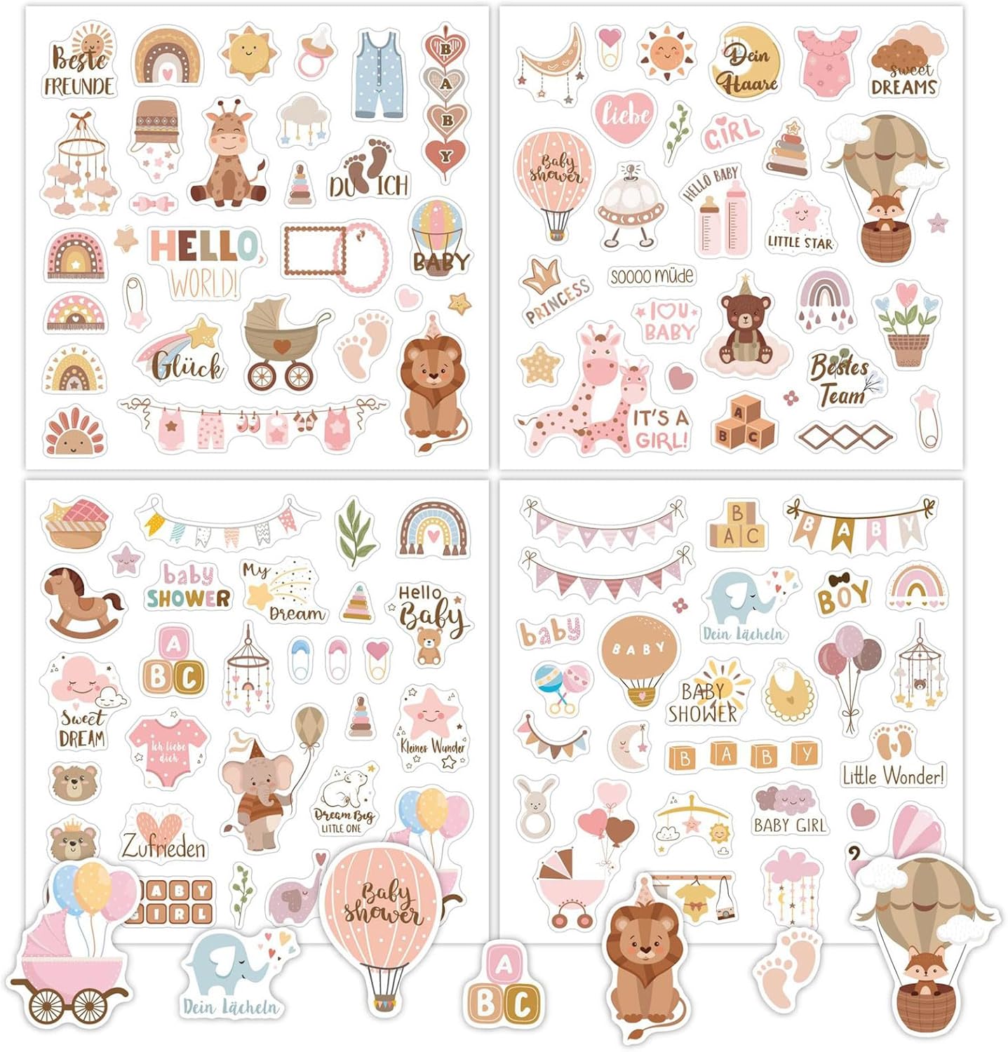 Yeomju Baby Fotoalbum Sticker, 8 Stück 220 Sticker für DIY und Scrapbook