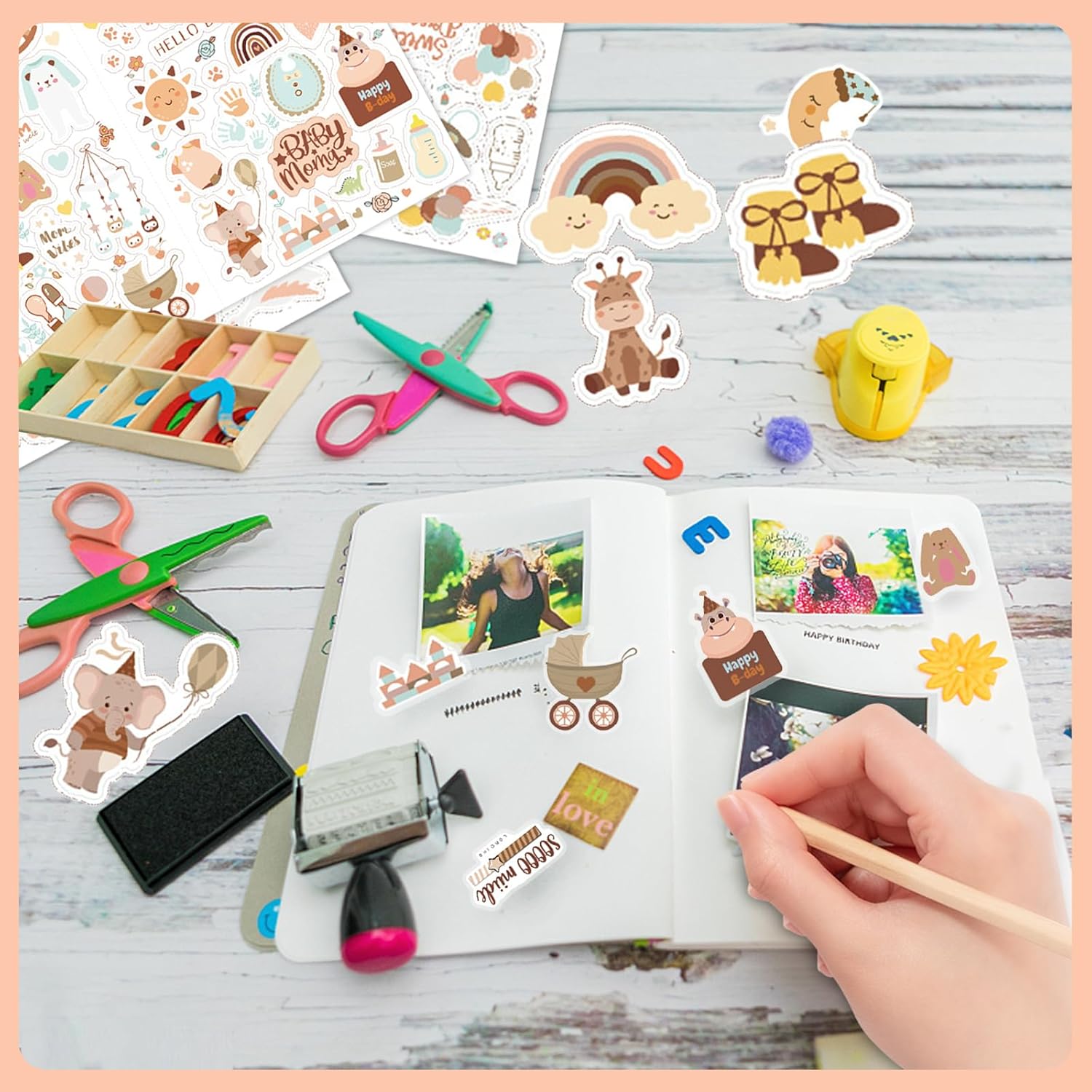 Altdeovk Babyalbum Sticker Set, 204 Stücke A4, Baby Scrapbooking Aufkleber Altdeovk Babyalbum Sticker Set, 204 Stücke A4, Baby Scrapbooking Aufkleber