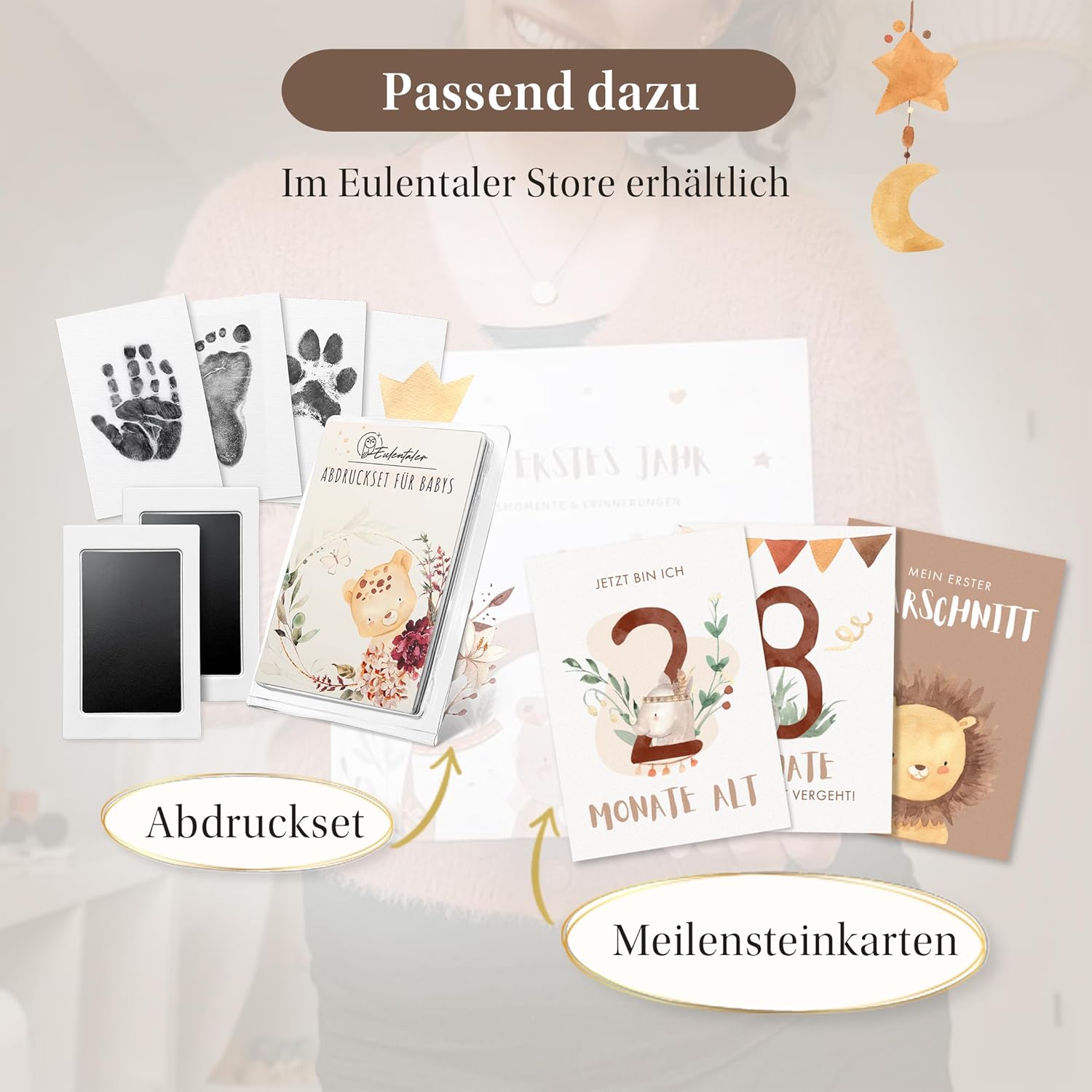 EULENTALER Babytagebuch 'Mein erstes Jahr' - Handgemalte Illustrationen und von Pädagogen gestaltet