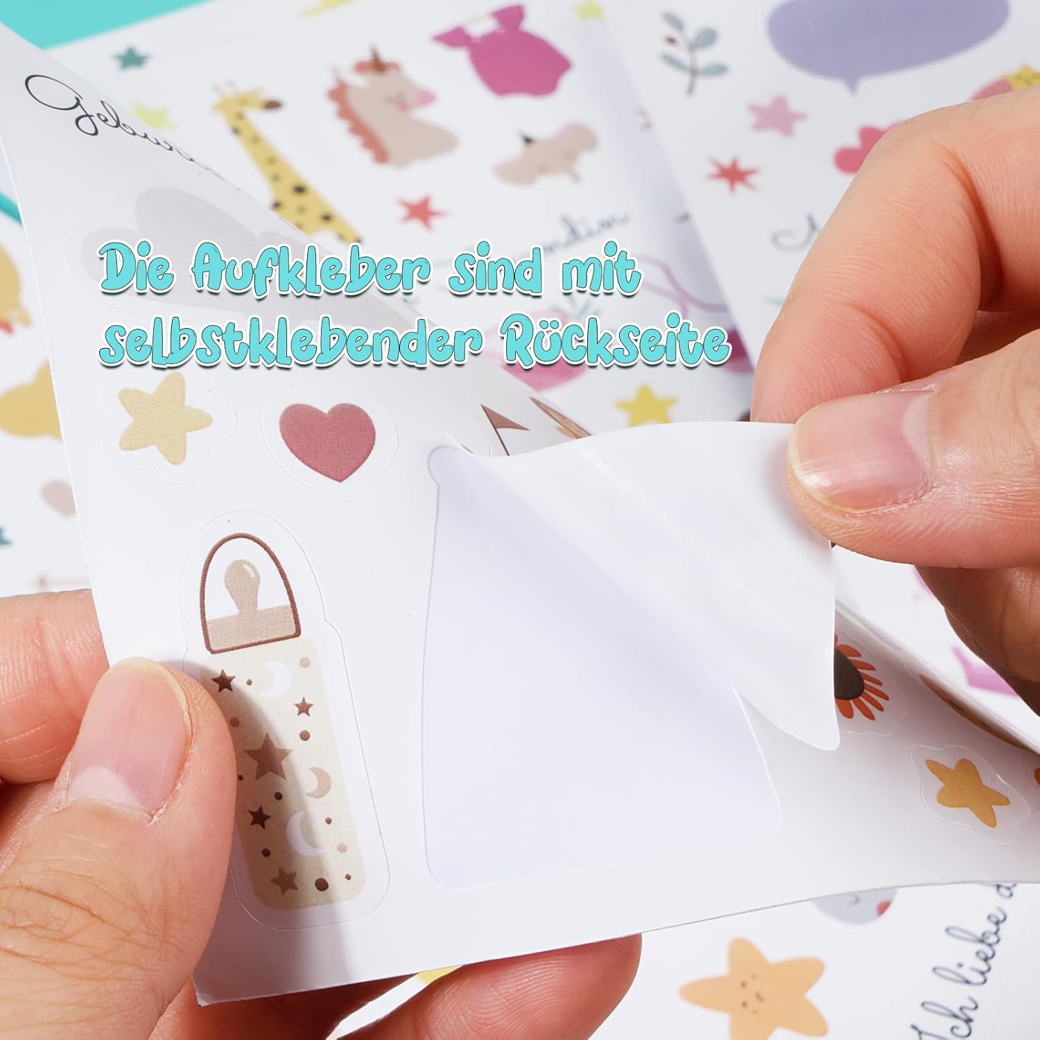 BETESSIN Babyalbum Sticker-Set - 440 Aufkleber für kreative Gestaltung
