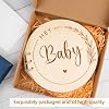 Babyparty-Gästebuch „Hey Baby" mit Holzeinband – Blanko Seiten