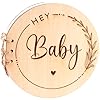 Babyparty-Gästebuch „Hey Baby" mit Holzeinband – Blanko Seiten