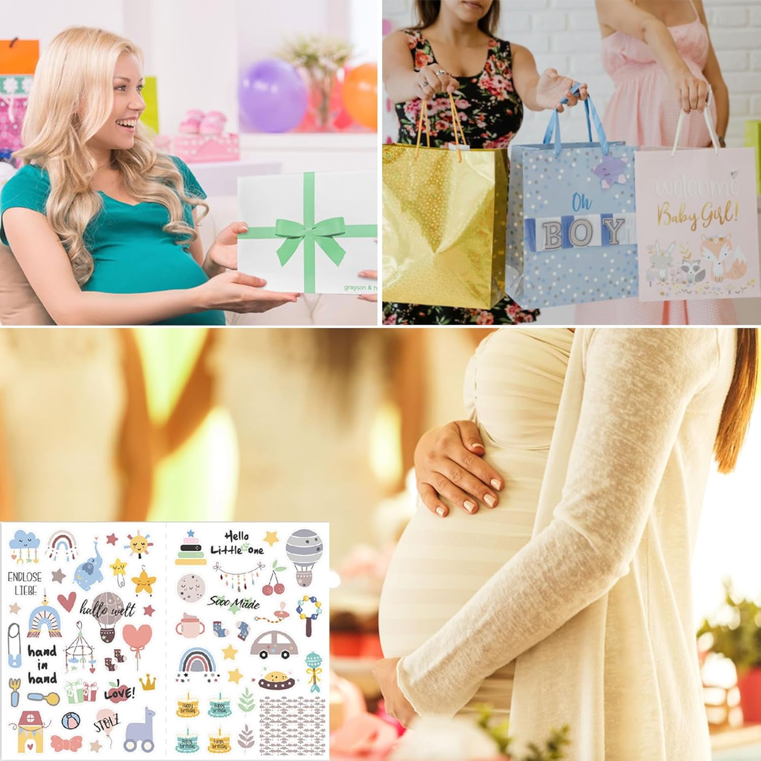 DIY Scrapbook Sticker Set für Babyalben (4 Stück, A4)