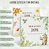 Babytagebuch „Mein erstes Jahr" Leinen mit Waldtieren – 88 Seiten & Abdruck-Set