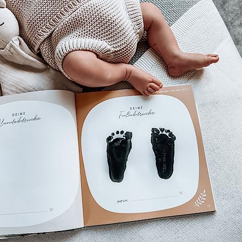 Lebenskompass Babyalbum „Air" mit 75+ Stickern & Spruchkarte