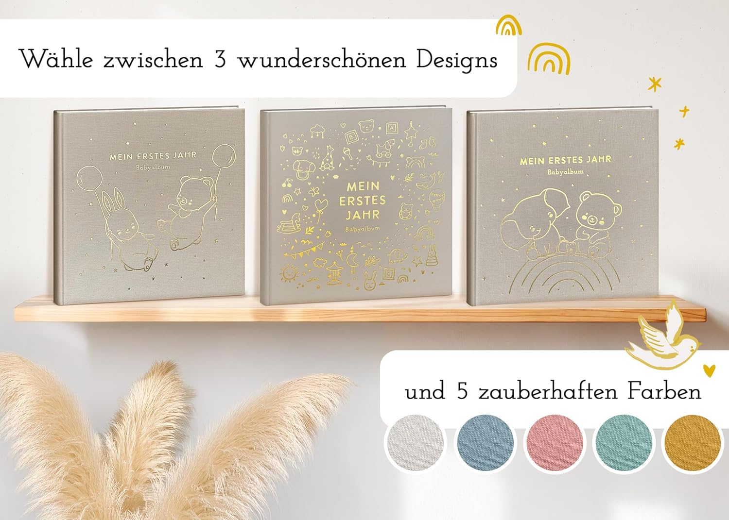 Mein erstes Jahr Babyalbum - Luxus Leinenbuch mit Goldprägung Mein erstes Jahr Babyalbum - Luxus Leinenbuch mit Goldprägung