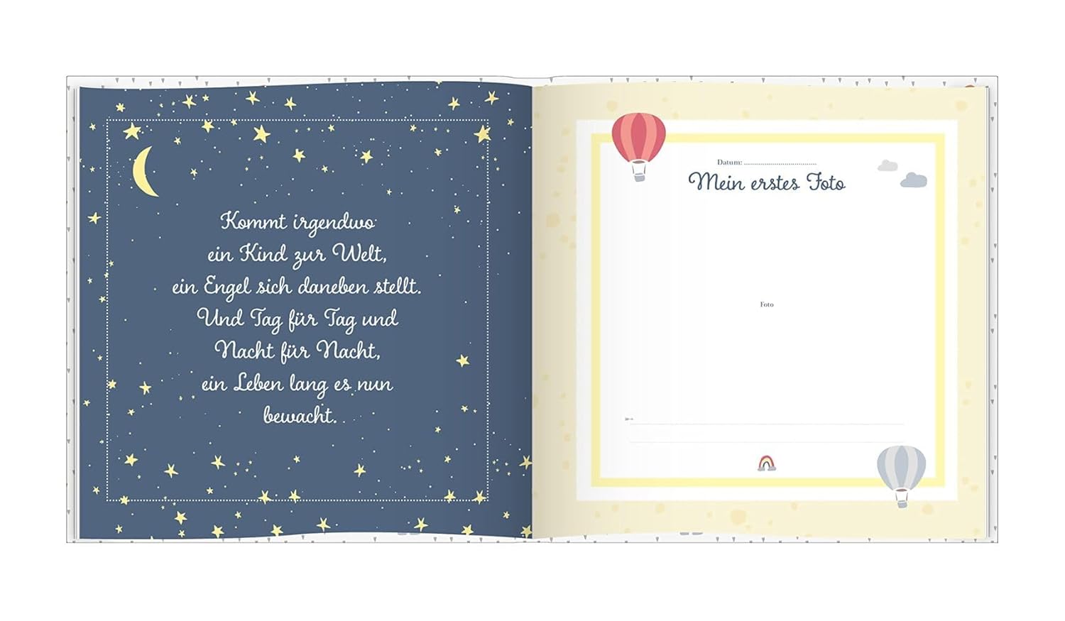 Genderneutrales Babyalbum für das 1. Lebensjahr mit Fensterausschnitt Genderneutrales Babyalbum für das 1. Lebensjahr mit Fensterausschnitt