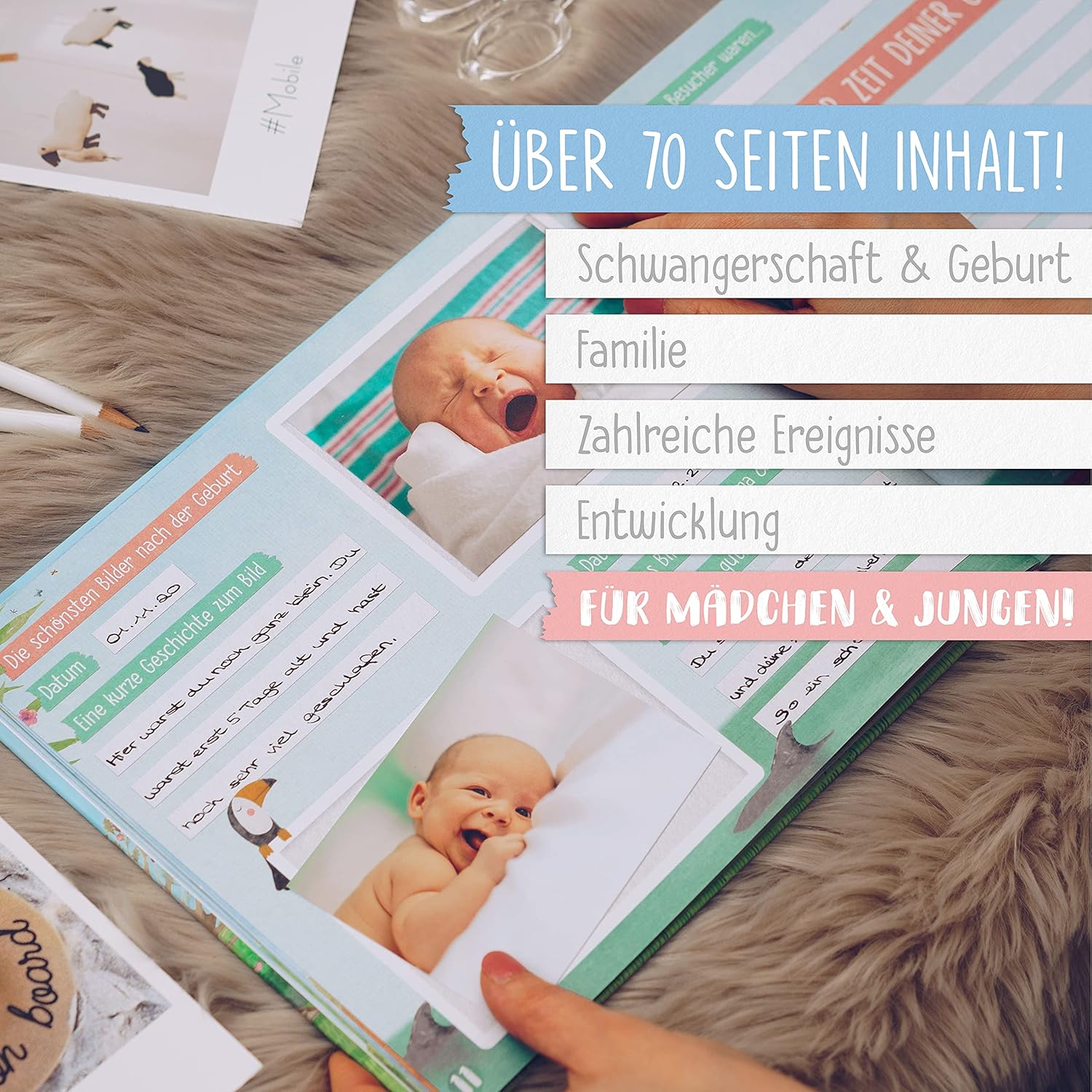 TWIVEE Babyalbum - Mein erstes Jahr - Unisex Erinnerungsbuch TWIVEE Babyalbum - Mein erstes Jahr - Unisex Erinnerungsbuch