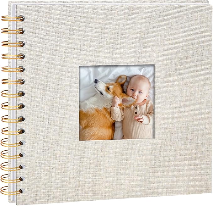 Vienrose Fotoalbum zum Selbstgestalten 20,5×20,5 cm – DIY Scrapbook, Leinen