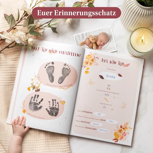 Eulentaler Babytagebuch „Mein erstes Jahr" – DIN A4, Rosa für Mädchen