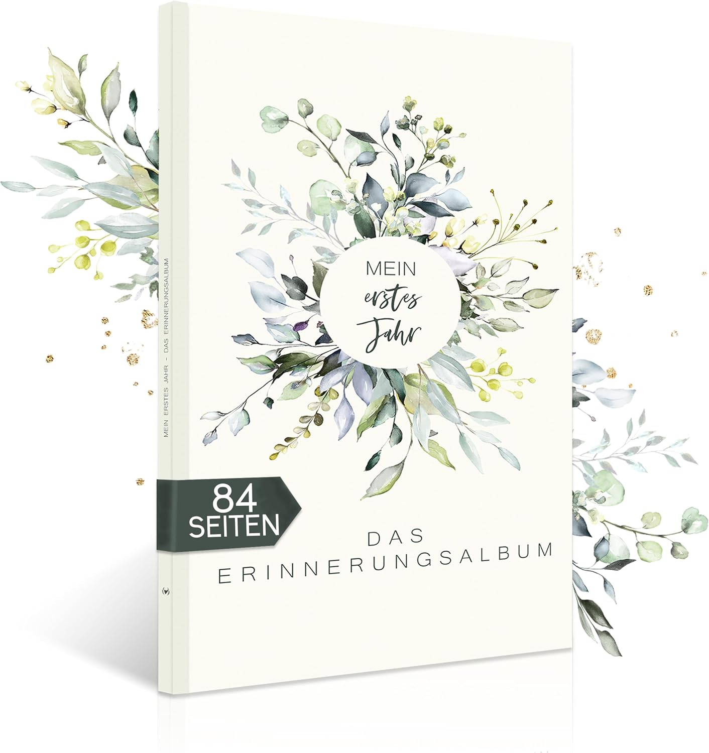 HIMMEL.HERZ.PAPIER® Mein erstes Jahr Babyalbum - Erinnerungsbuch und Baby Tagebuch