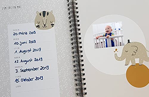 Babyalbum „Mein erstes Jahr" zum Ausfüllen – Doppelseite pro Monat
