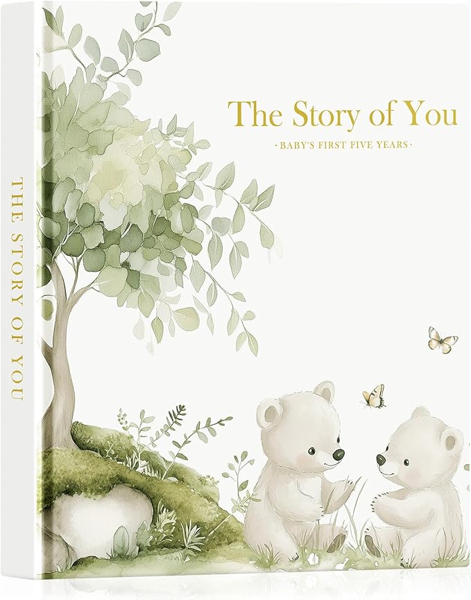 Lanpn „The Story of You" Babytagebuch (5 Jahre) – Leder-Hardcover