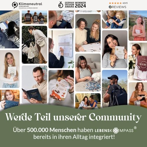 Lebenskompass Babyalbum „Air" mit 75+ Stickern & Spruchkarte