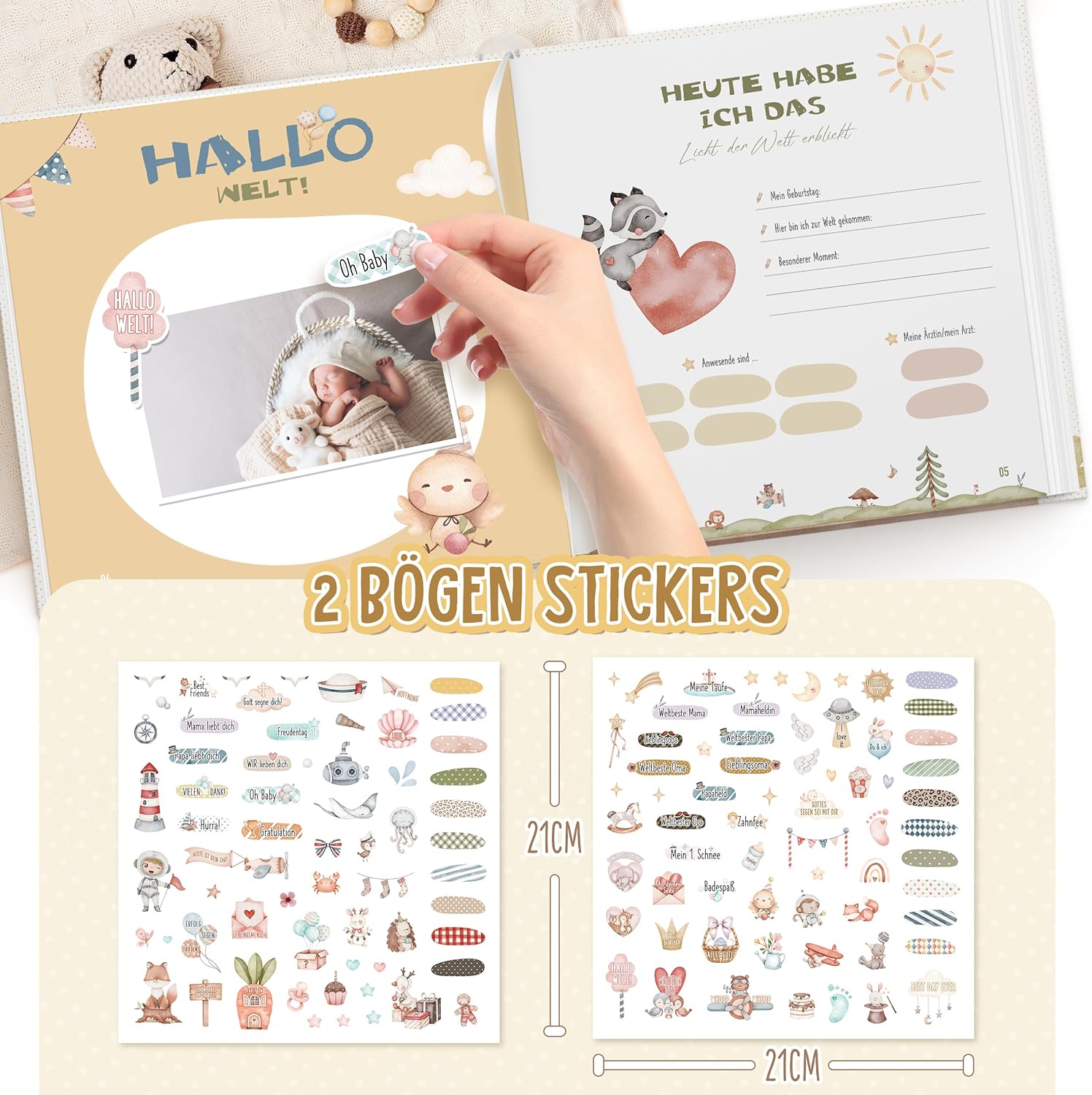 Hyggartn Mein Erstes Jahr Babyalbum - Personalisierte Geschenke für Babys
